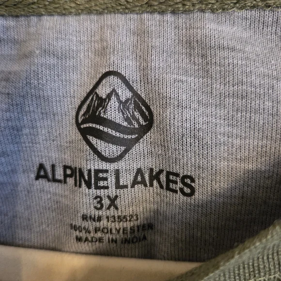 Alpine Lakes Olive Long Sleeve Henley Shirt - Picture 2 of 3